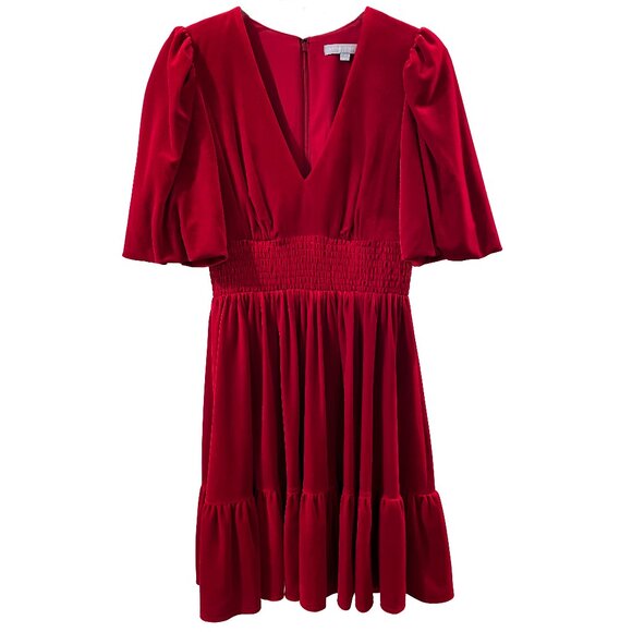 NWOT Antonio Melani Red Velvet Fit and Flare Dress Size 2 - Picture 2 of 7